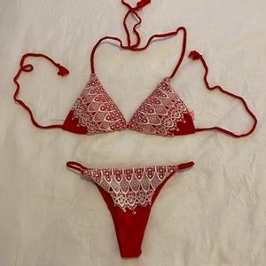 Red Lace Bikini